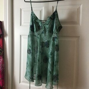 Baby doll chemise green plus size